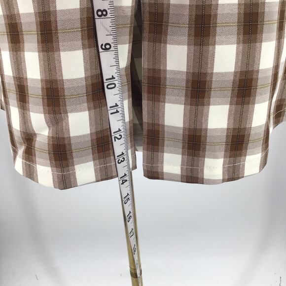 UNIQUE VINTAGE SZ M brown plaid high waist retro style skort short NWT B88 - Picture 5 of 10
